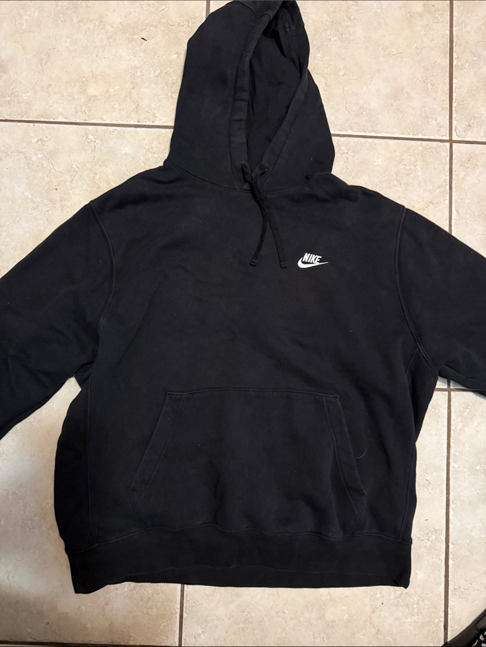 Nike Black Pullover Hoodie with White Swoosh